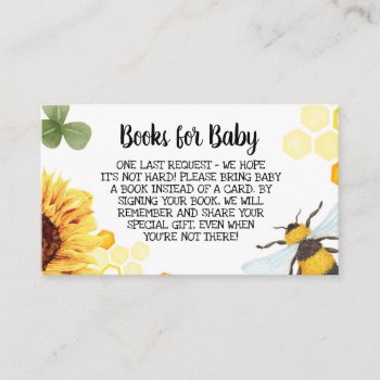 Bee Baby Shower Bring A Book Insert Books For Baby by weddingsnwhimsy at Zazzle