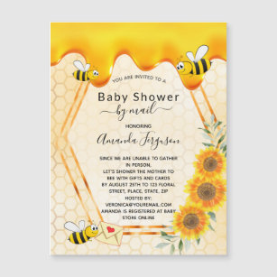 Bee baby Shower by mail gold sweet honey drips