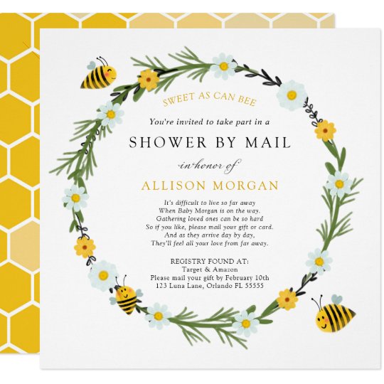 Bee Baby Shower by Mail Invitation