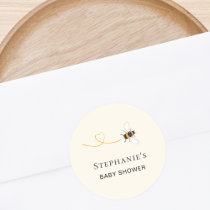 Bee Baby Shower Classic Round Sticker
