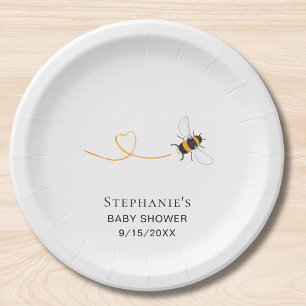 Bee Baby Shower Custom Paper Plates