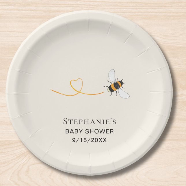 Bee Baby Shower Custom Paper Plates (Creator Uploaded)