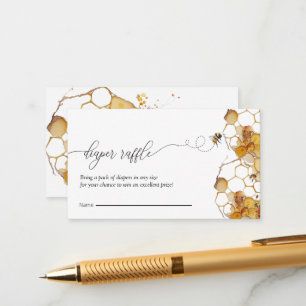 Bee Baby Shower   Diaper Raffle Enclosure Card