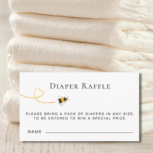 Bee Baby Shower Diaper Raffle Enclosure Card