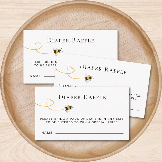 Bee Baby Shower Diaper Raffle Enclosure Card (Creator Uploaded)