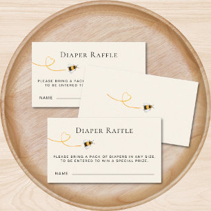 Bee Baby Shower Diaper Raffle Enclosure Card