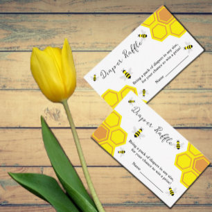 Bee Baby Shower Diaper Raffle Enclosure Card