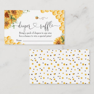 Bee Baby Shower Diaper Raffle Enclosure Card