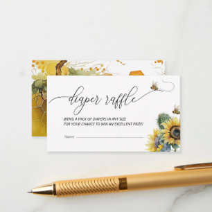 Bee Baby Shower   Diaper Raffle Enclosure Card