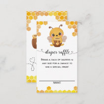 Bee Baby Shower Diaper Raffle Honeycombs Neutral Enclosure Card