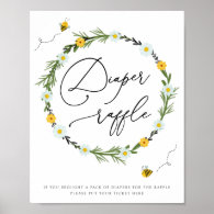 Bee Baby Shower Diaper Raffle Sign