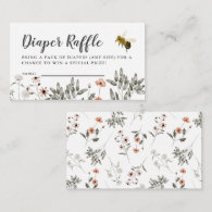 Bee Baby Shower Diaper Raffle Ticket Enclosure Card