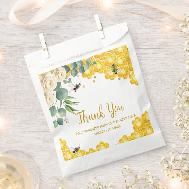 Bee Baby Shower Favor Bag (Clipped)