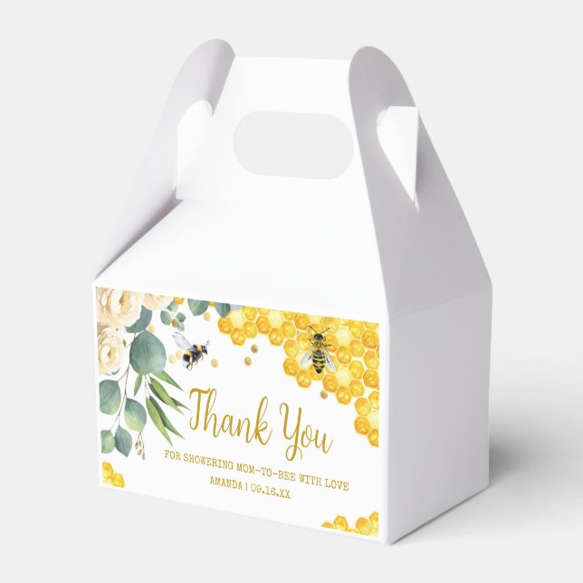 Bee Baby Shower Favor Boxes (Front Side)