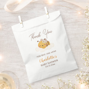 Bee Baby Shower Floral Honeycomb Favor Bag