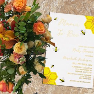 Bee Baby Shower Foil Invitation