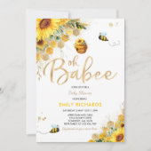 Bee Baby Shower Gender Neutral Floral Babee Shower Invitation (Front)