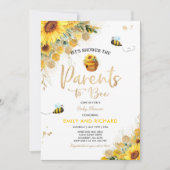 Bee Baby Shower Gender Neutral Parents To Bee Invitation (Front)
