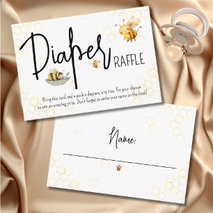 Bee Baby Shower Gender Neutral Sweet Diaper Raffle Enclosure Card
