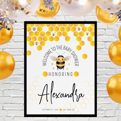 Bee Baby Shower Gender Neutral Welcome Foam Boards