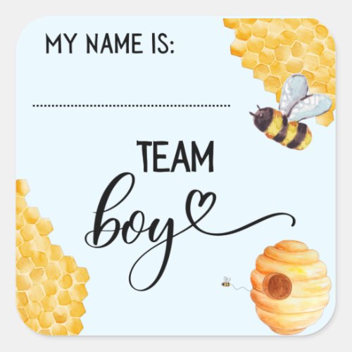 Bee Baby ShowerGender Reveal Name Tag