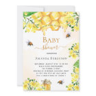 Bee Baby shower gold yellow florals cute 
