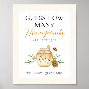 Bee Baby Shower Guess How Many Game Table Sign