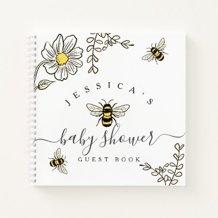 Bee Baby Shower Guest Book For Bumble Bee Shower