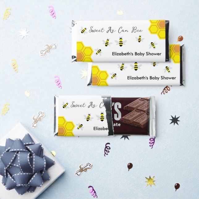 Bee Baby Shower Hershey Bar Favors (Front)