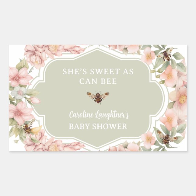 Bee Baby Shower Honey Favor Label (Front)