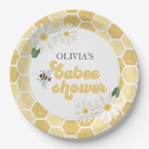 Bee Baby Shower honeycomb and daisies Paper Plates