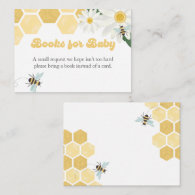 Bee Baby Shower honeycomb daisies books for baby Enclosure Card