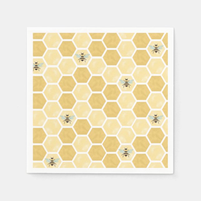 Bee Baby Shower honeycomb Napkins (Front)