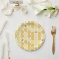 Bee Baby Shower honeycomb Paper Plates