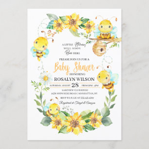 Bee Baby Shower Invitation