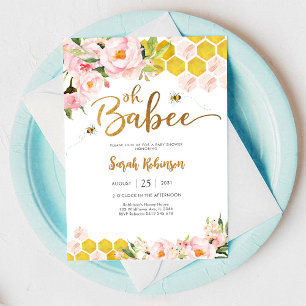 Bee Baby Shower Invitation