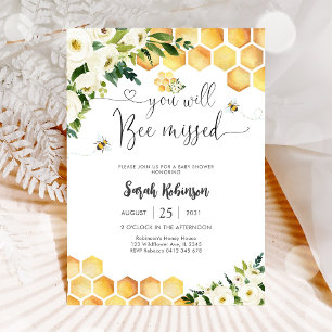 Bee Baby Shower Invitation