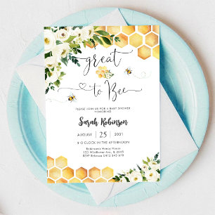 Bee Baby Shower Invitation
