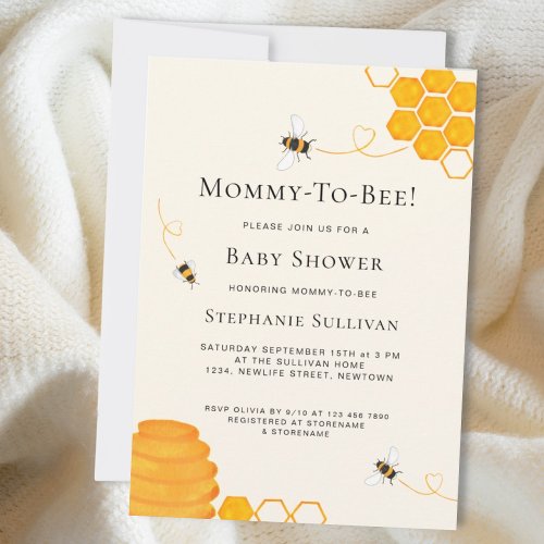 Bee Baby Shower  Invitation