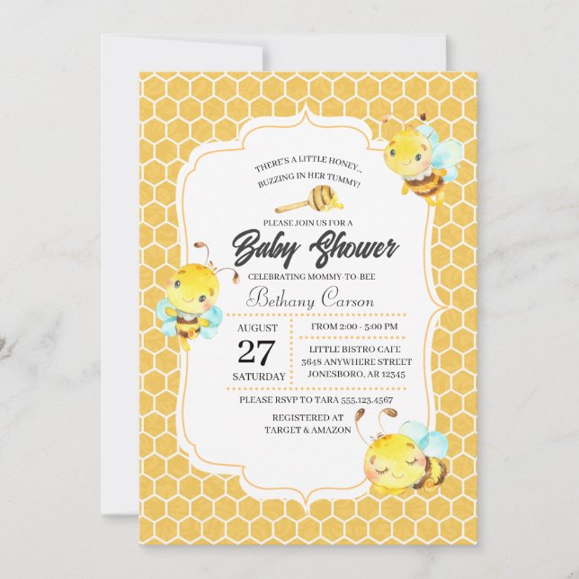 Bee Baby Shower Invitation (Front)