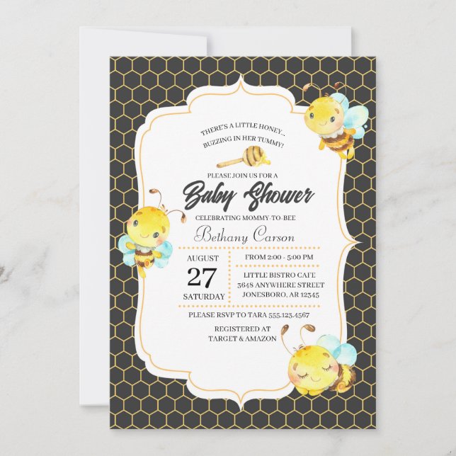 Bee Baby Shower Invitation (Front)