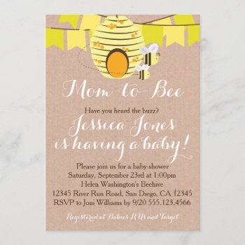 Bee Baby Shower Invitation by seasidepapercompany at Zazzle
