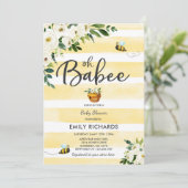 Bee Baby Shower Invitation Floral Babee Shower (Standing Front)