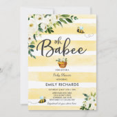 Bee Baby Shower Invitation Floral Babee Shower (Front)