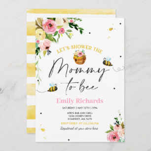 Bee Baby Shower Invitation Floral Mommy To Bee