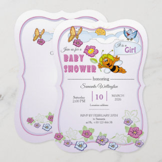 Bee Baby Shower Invitation for Girl