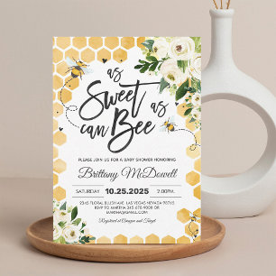 Bee Baby Shower Invitation Gender Neutral