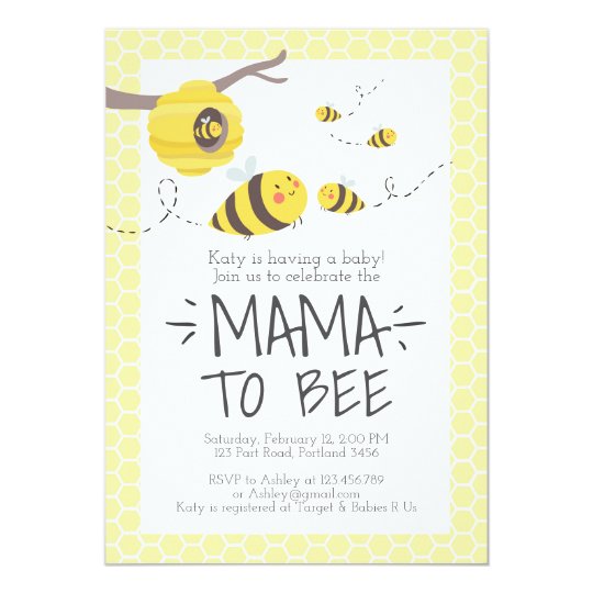 bee baby shower invitation honey comb Bumble bee | Zazzle.com