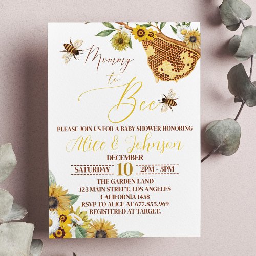 Bee Baby Shower Invitation Mama To Bee