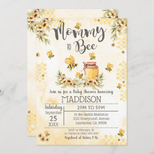 Bee Baby Shower Invitation Mommy to Bee